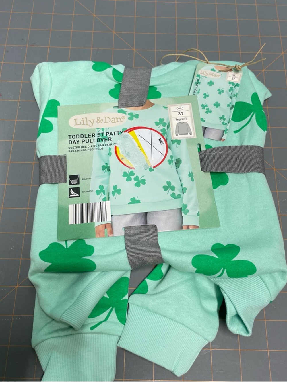 Lily & Dan Toddler Shamrock Long Sleeve Pullover - Mint Green